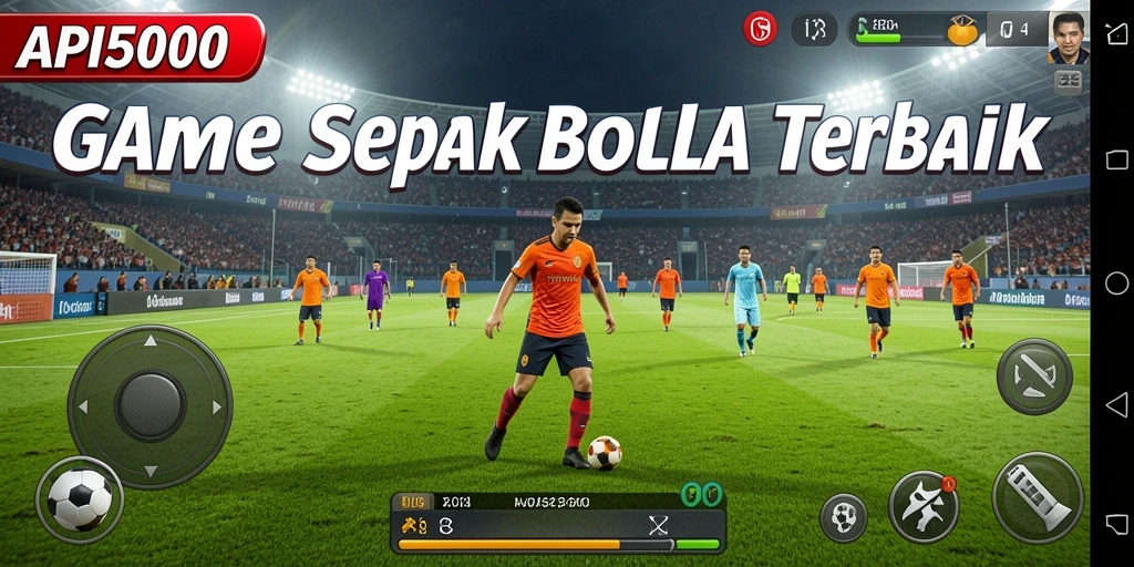 Tampilan gameplay seru dalam pertandingan sepak bola.