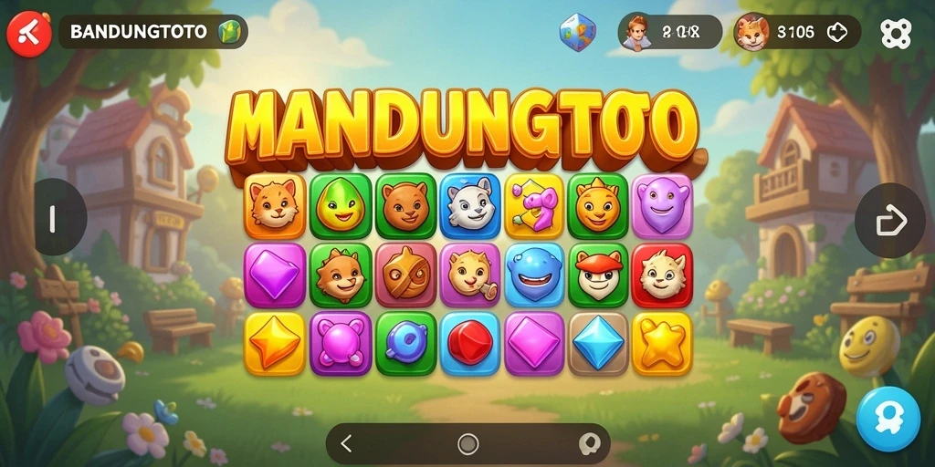 Tampilan gameplay seru di BANDUNGTOTO dengan elemen Match-3 yang menantang.