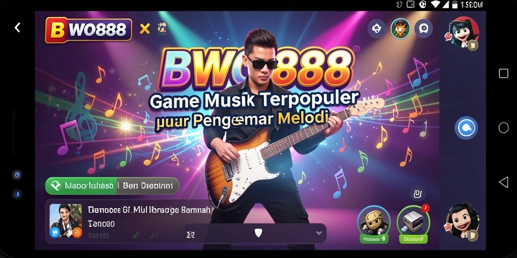 Screenshot gameplay BWO888 yang menunjukkan serunya bermain game musik.