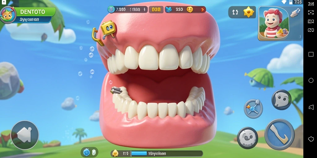 Tampilan gameplay DENTOTO yang interaktif dan edukatif.