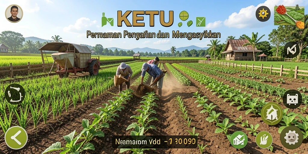 Tampilan menarik dari gameplay pertanian KETUA yang seru.