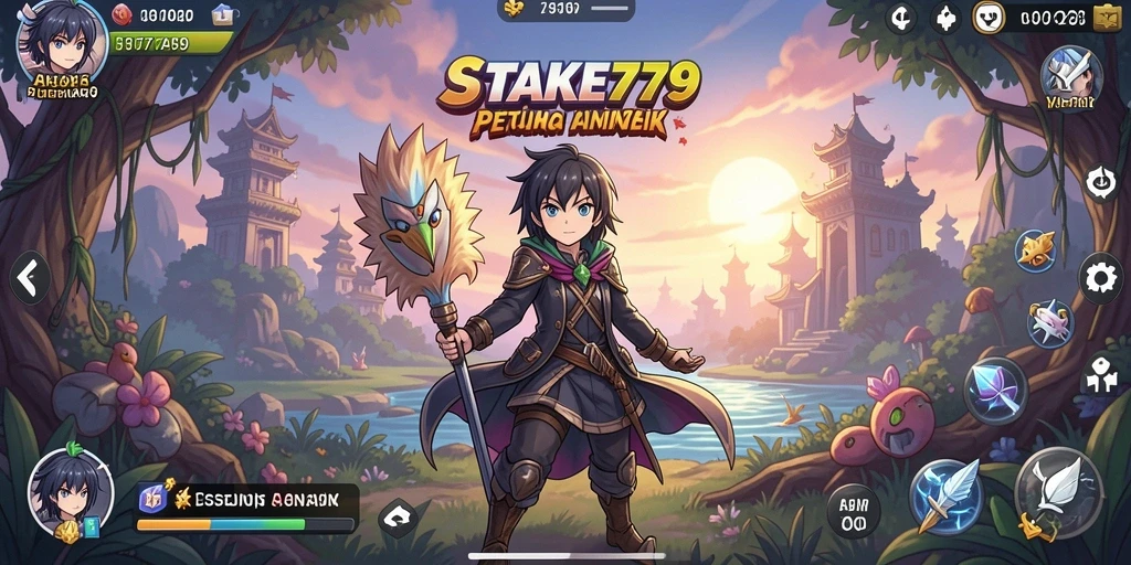 Gameplay STAKE779 yang menampilkan aksi pertarungan karakter Anime.