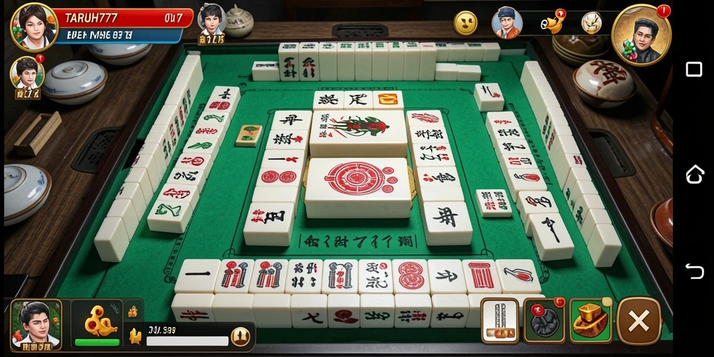 Tampilan gameplay Mahjong yang seru dan inovatif di TARUH777.