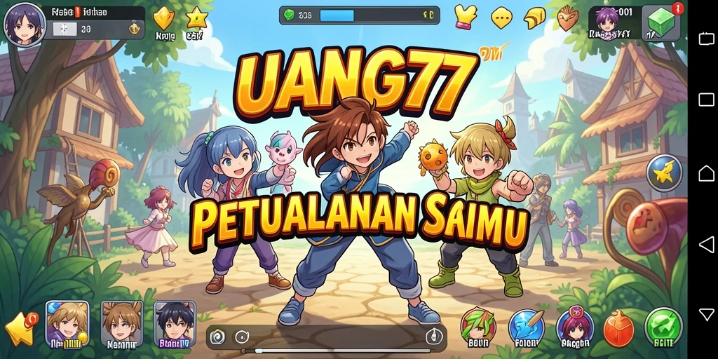 Tampilan menarik dari gameplay UANG77 dengan elemen anime.
